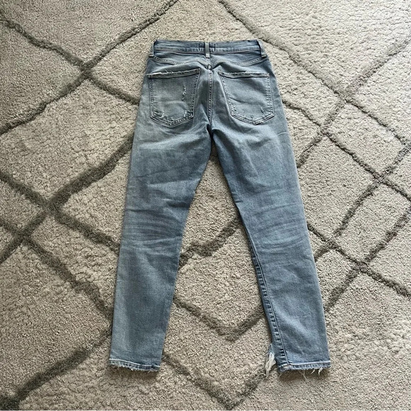 Agolde Sophie jeans high Rise Skinny Crop Vertigo light wash distressed 25 - Picture 7 of 7